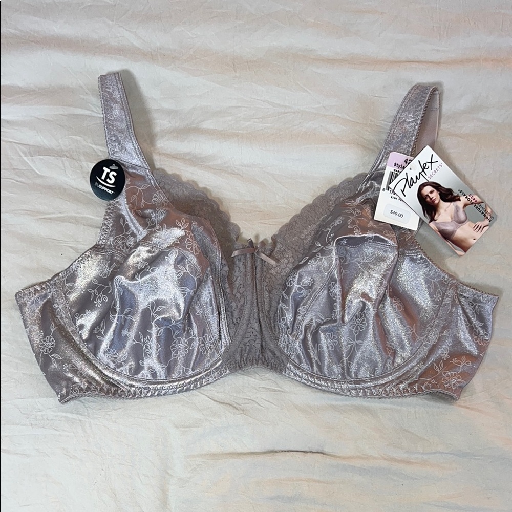 Playtex Silver Full Coverage Bra with Molded Cups‎ Size 42D